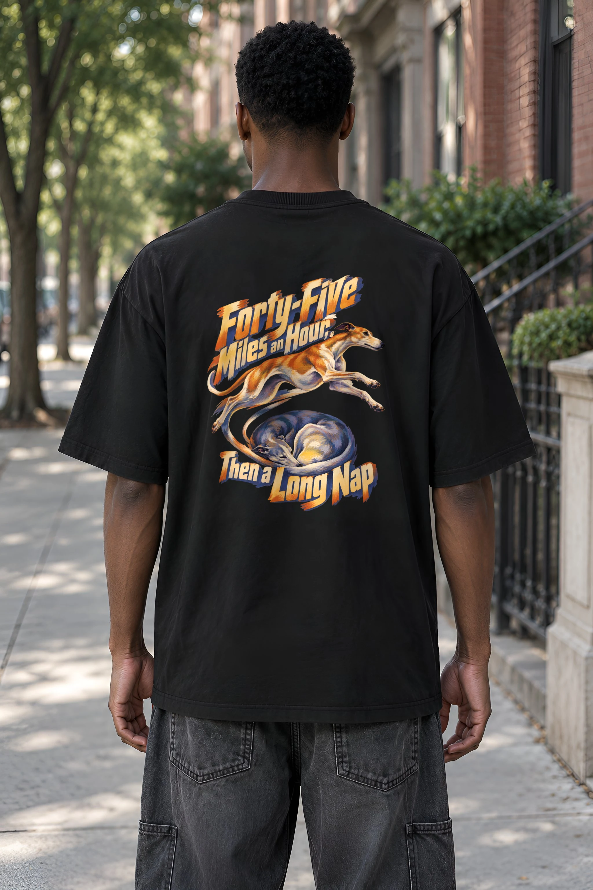 "Forty-Five Miles an Hour" Unisex Oversized Heavyweight Crewneck T-Shirt