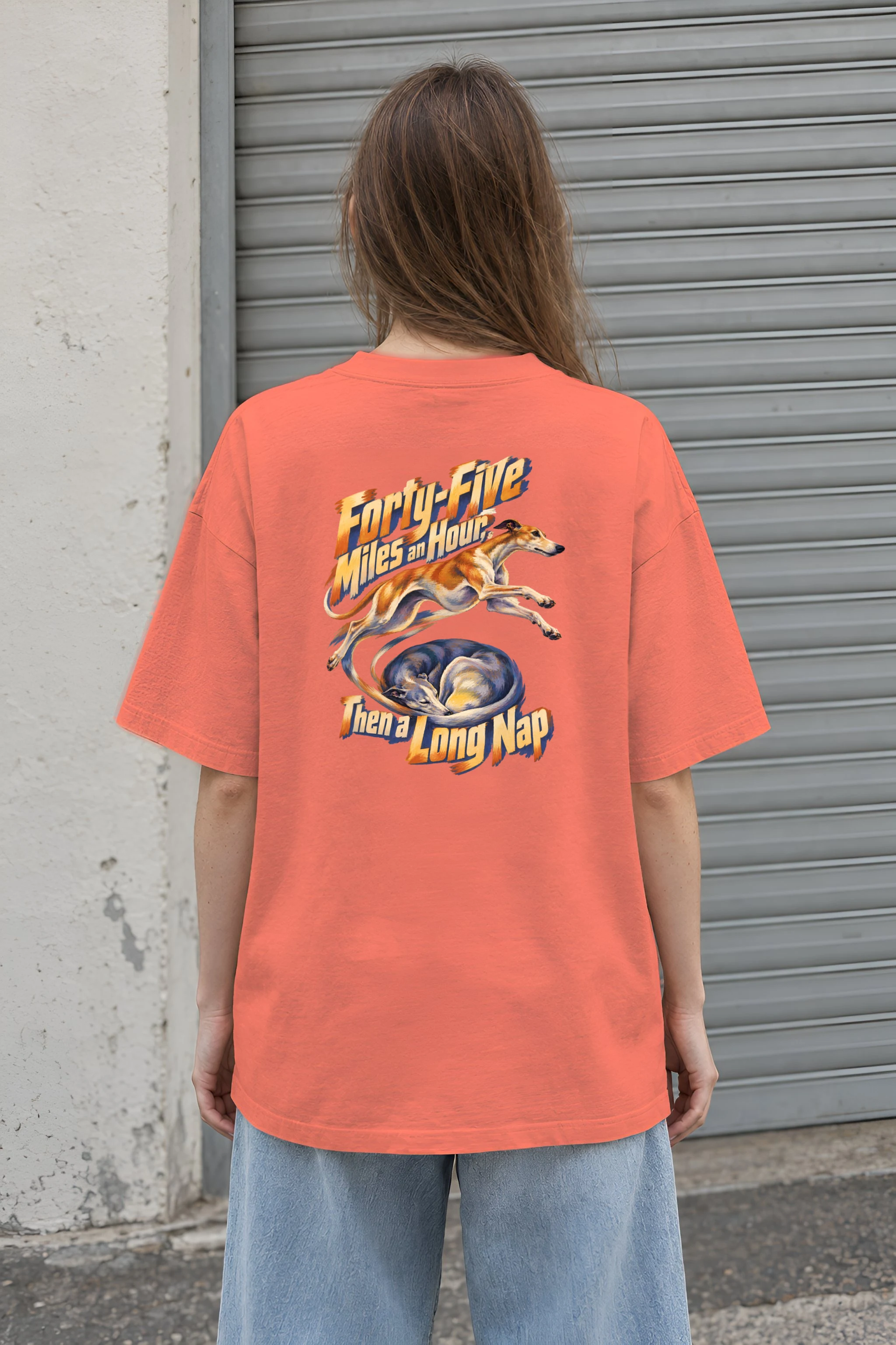 "Forty-Five Miles an Hour" Unisex Oversized Heavyweight Crewneck T-Shirt