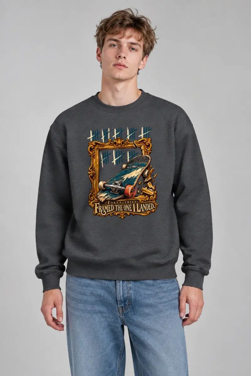 "Forty Tries Framed The One" Unisex Crewneck Sweatshirt