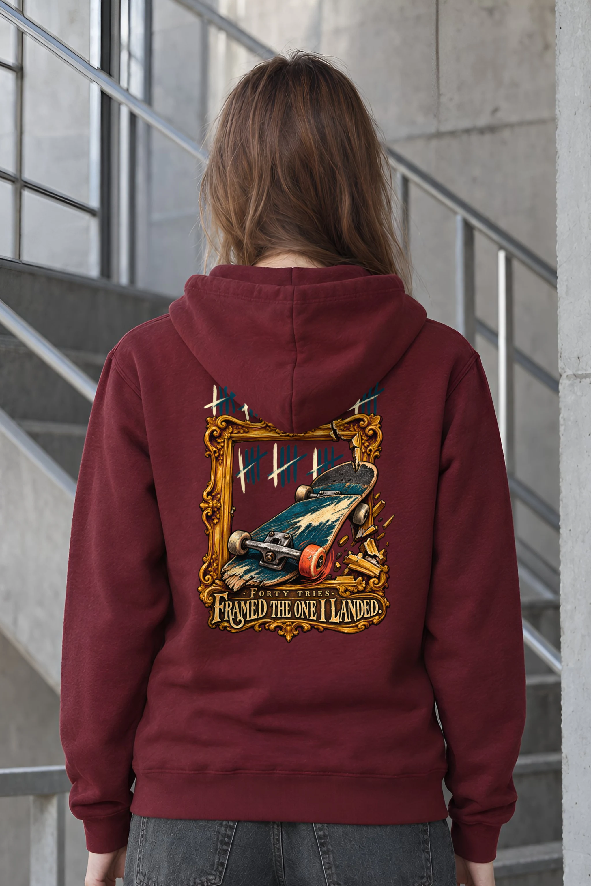 "Forty Tries Framed" Unisex Pullover Hoodie