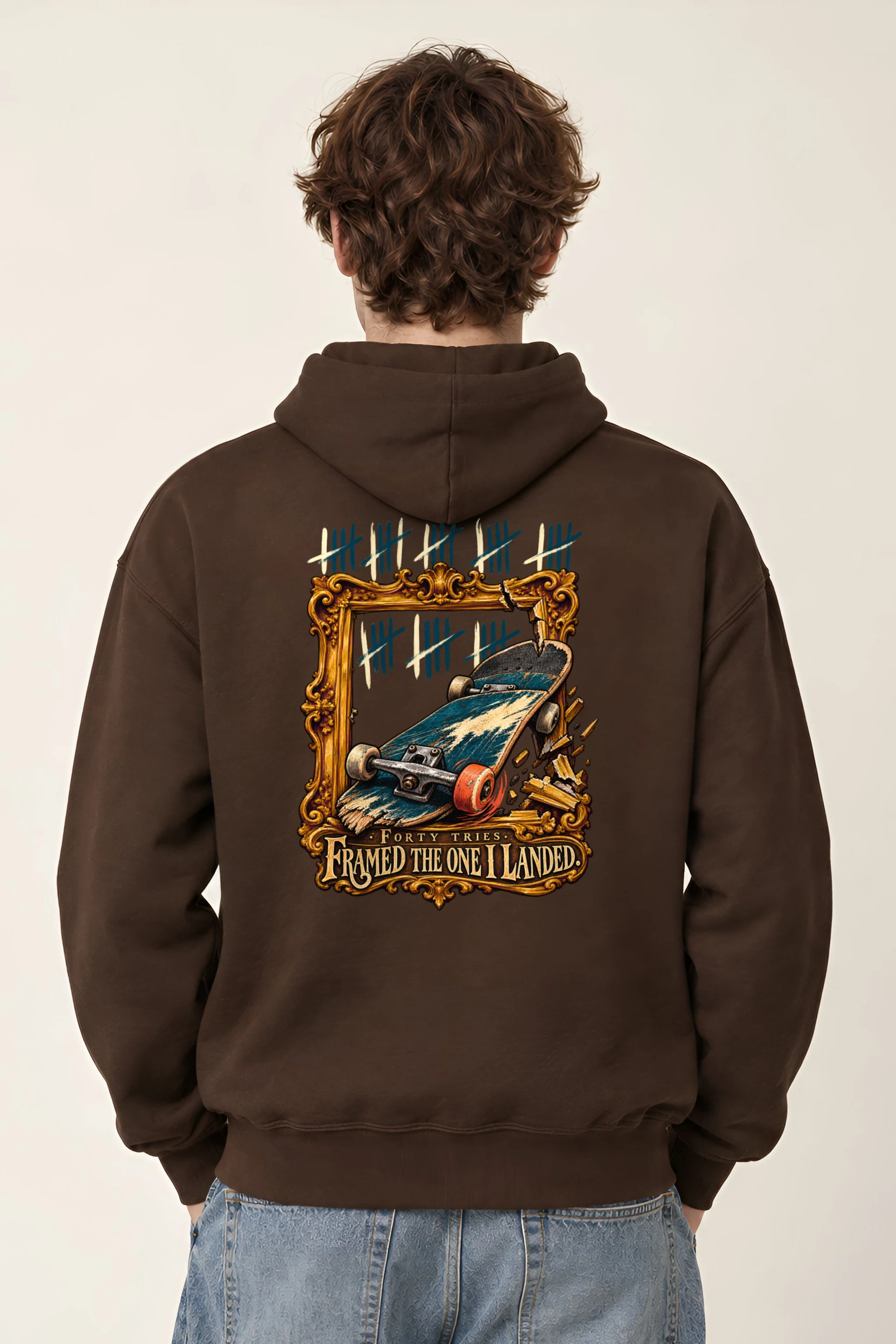 "Forty Tries Framed" Unisex Pullover Hoodie