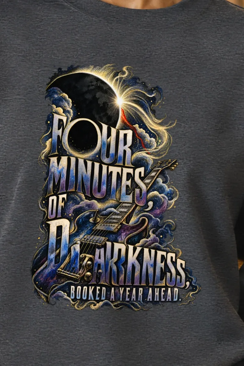 "Four Minutes Of Darkness" Unisex Crewneck Sweatshirt - the graphic up close
