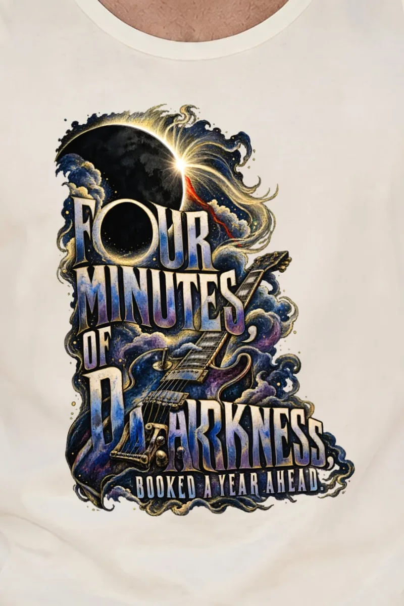 "Four Minutes Of Darkness" Unisex Jersey Tank - the graphic up close