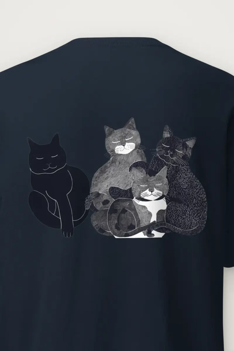 "Four Resting Cats" Heavyweight Unisex Crewneck T-shirt