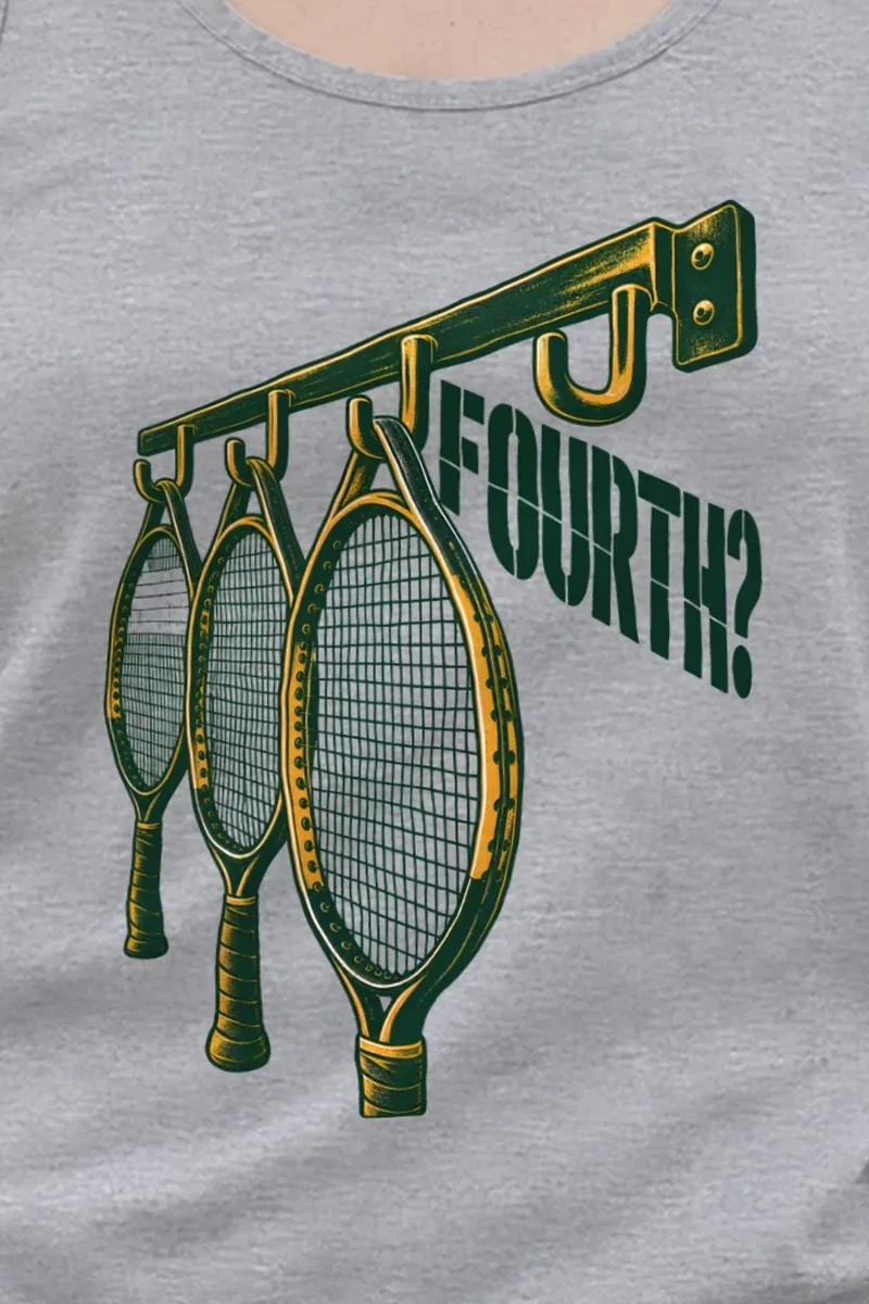 "FOURTH?" Unisex Jersey Tank - the graphic up close