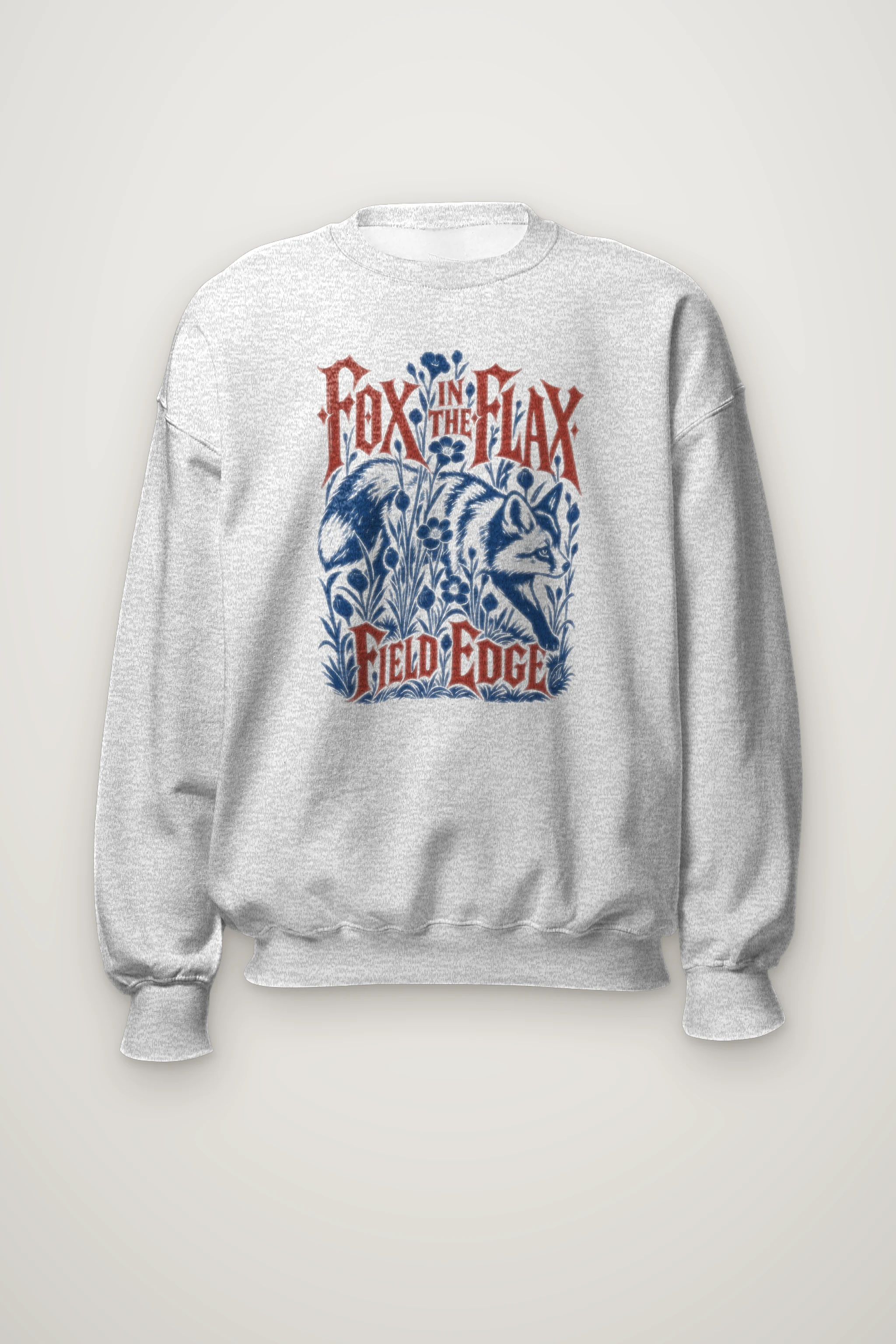 "FOX IN THE FLAX FIELD EDGE" Heavy Blend Unisex Crewneck Sweatshirt