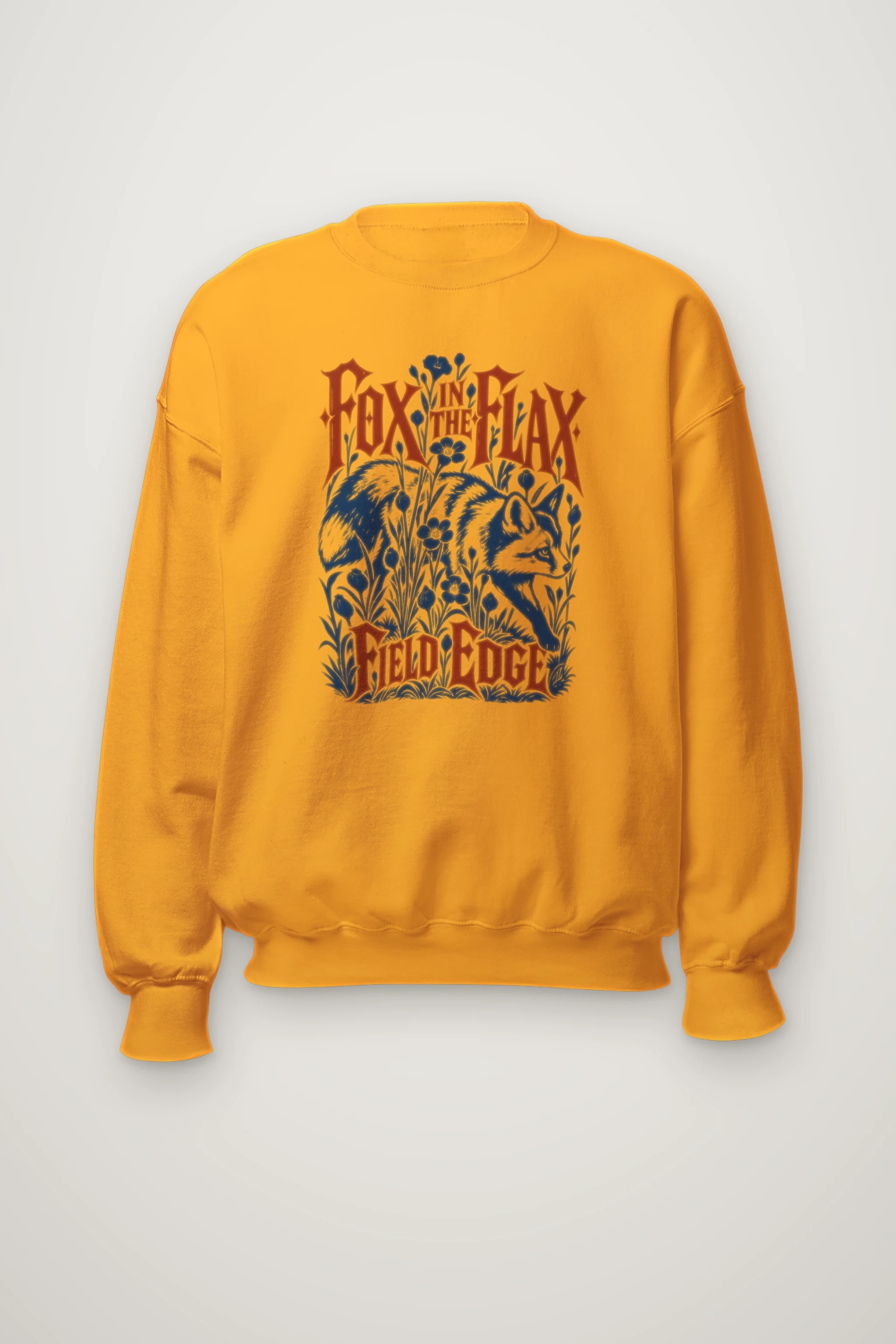 "FOX IN THE FLAX FIELD EDGE" Heavy Blend Unisex Crewneck Sweatshirt