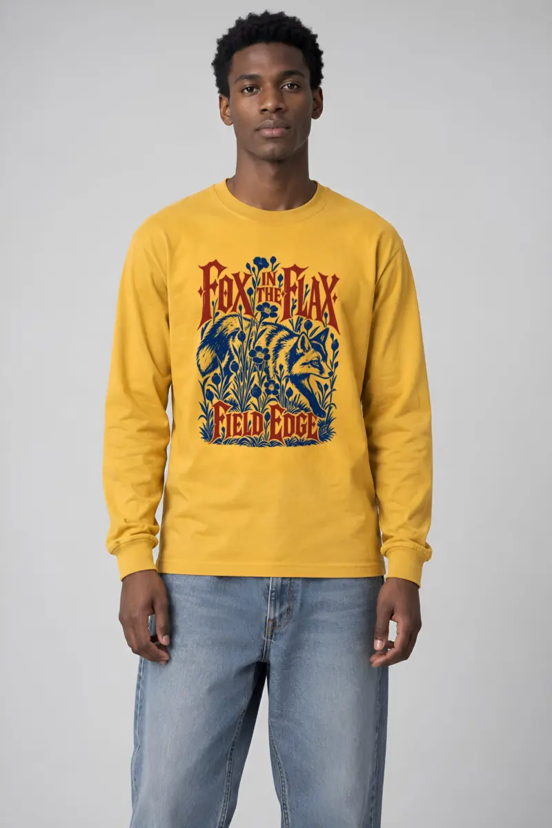 "FOX IN THE FLAX FIELD EDGE" Unisex Longsleeve T-shirt