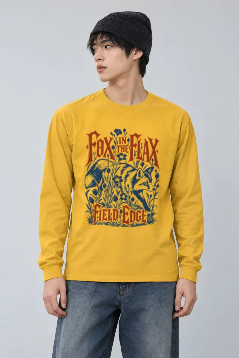 "FOX IN THE FLAX FIELD EDGE" Unisex Longsleeve T-shirt