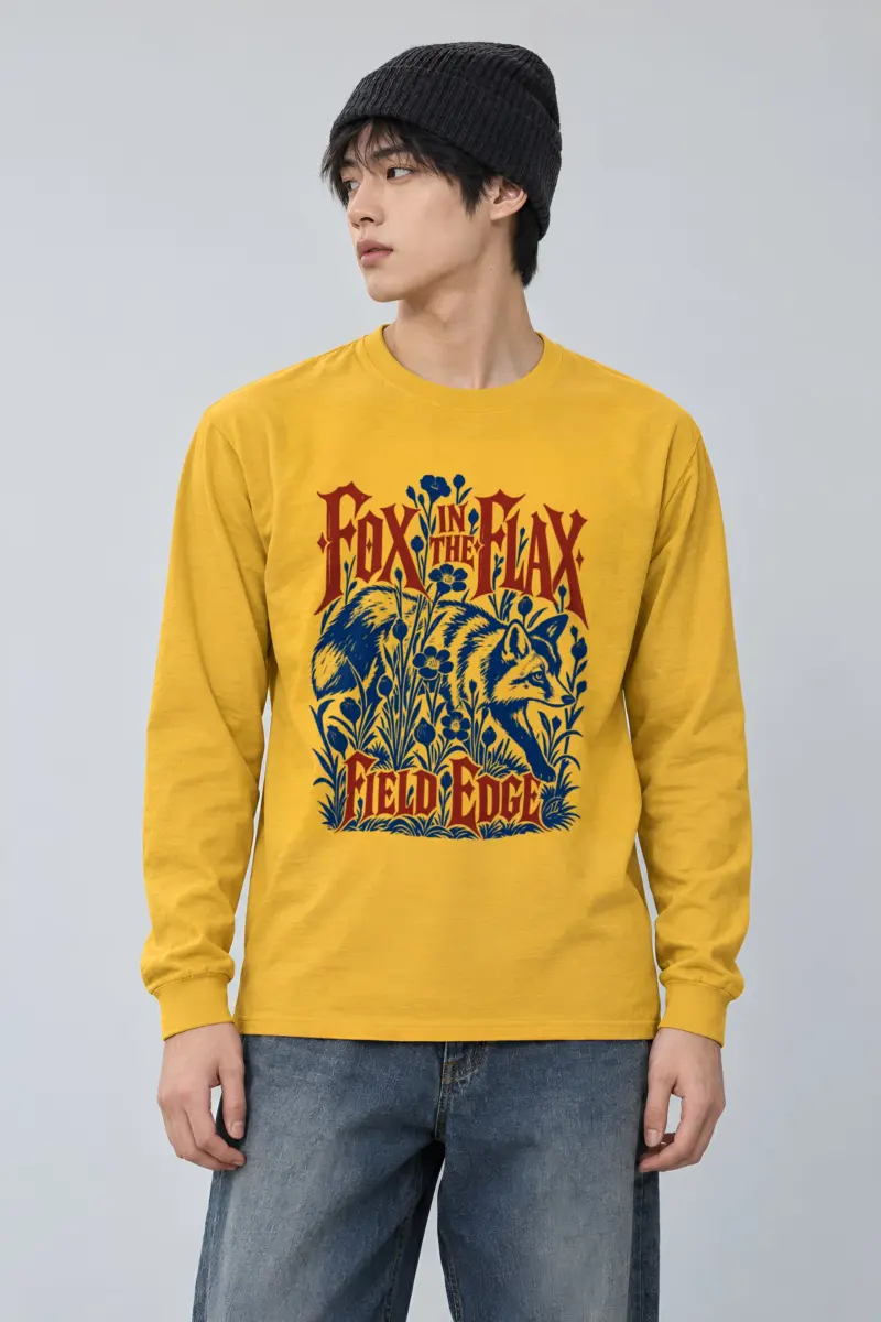 "FOX IN THE FLAX FIELD EDGE" Unisex Longsleeve T-shirt
