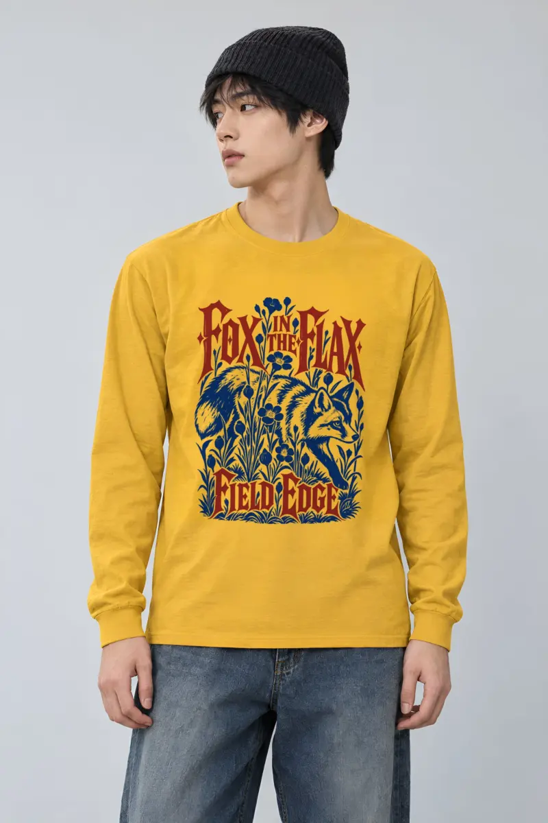 "FOX IN THE FLAX FIELD EDGE" Unisex Longsleeve T-shirt