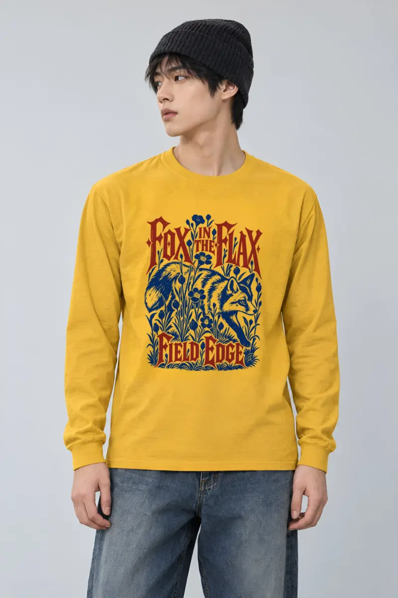"FOX IN THE FLAX FIELD EDGE" Unisex Longsleeve T-shirt