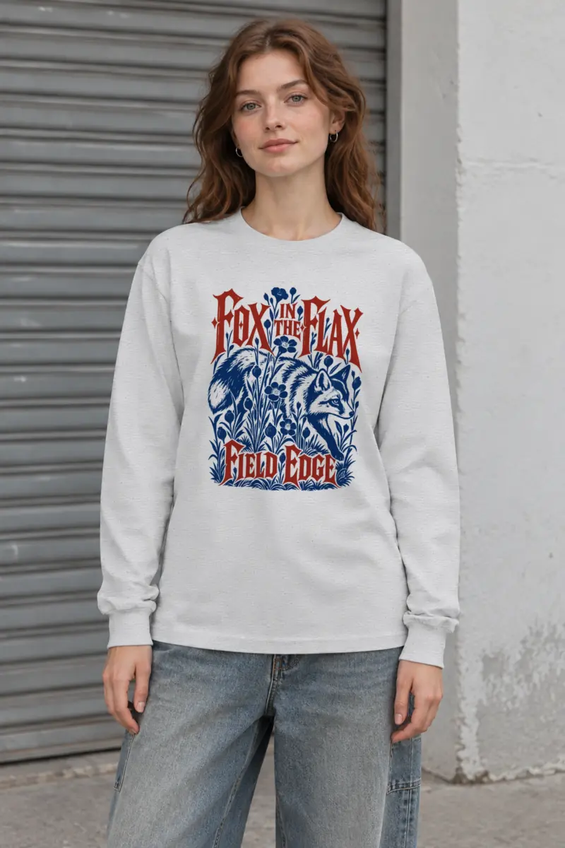 "FOX IN THE FLAX FIELD EDGE" Unisex Longsleeve T-shirt