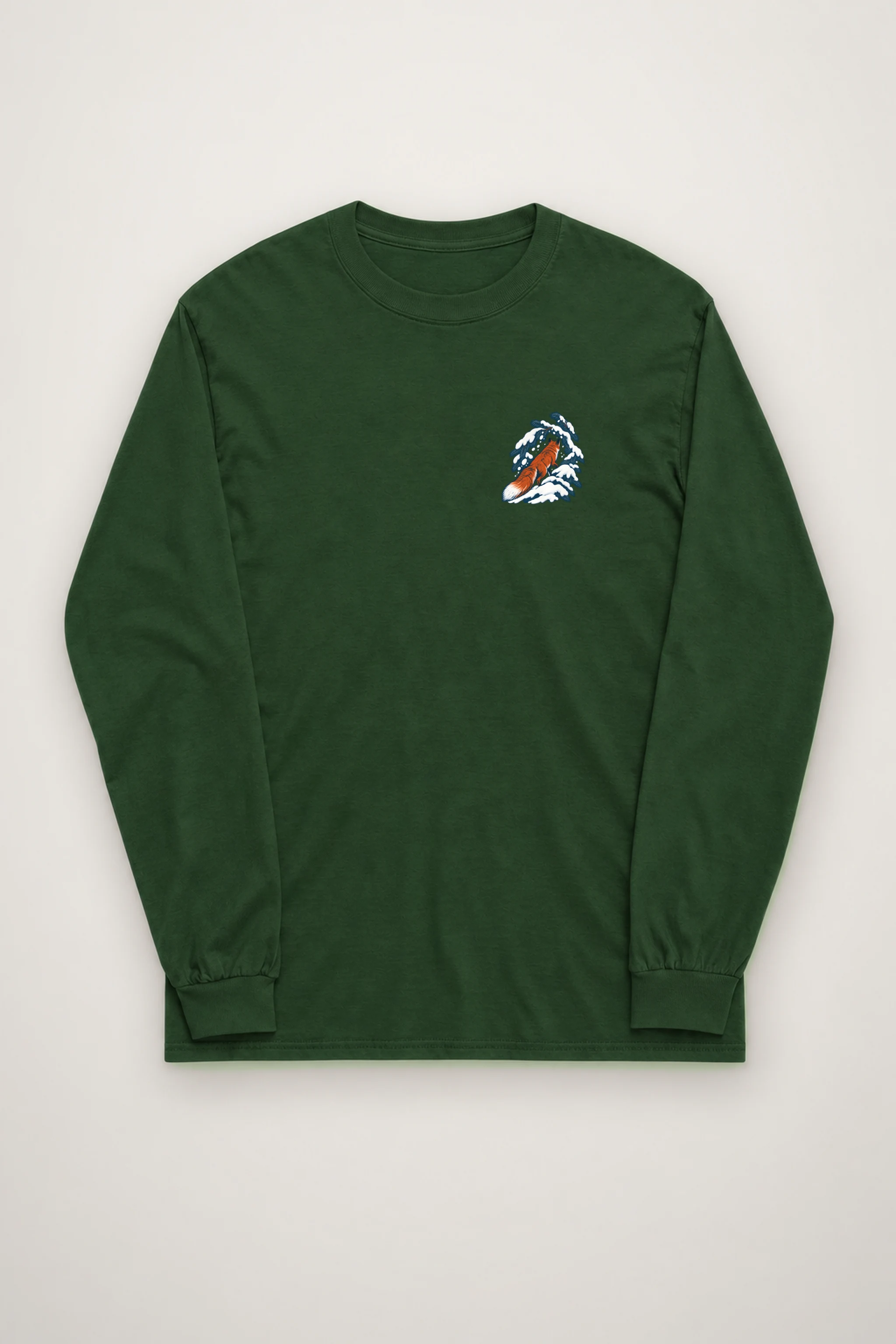 "Fox Under Snowy Boughs" Unisex Longsleeve T-shirt