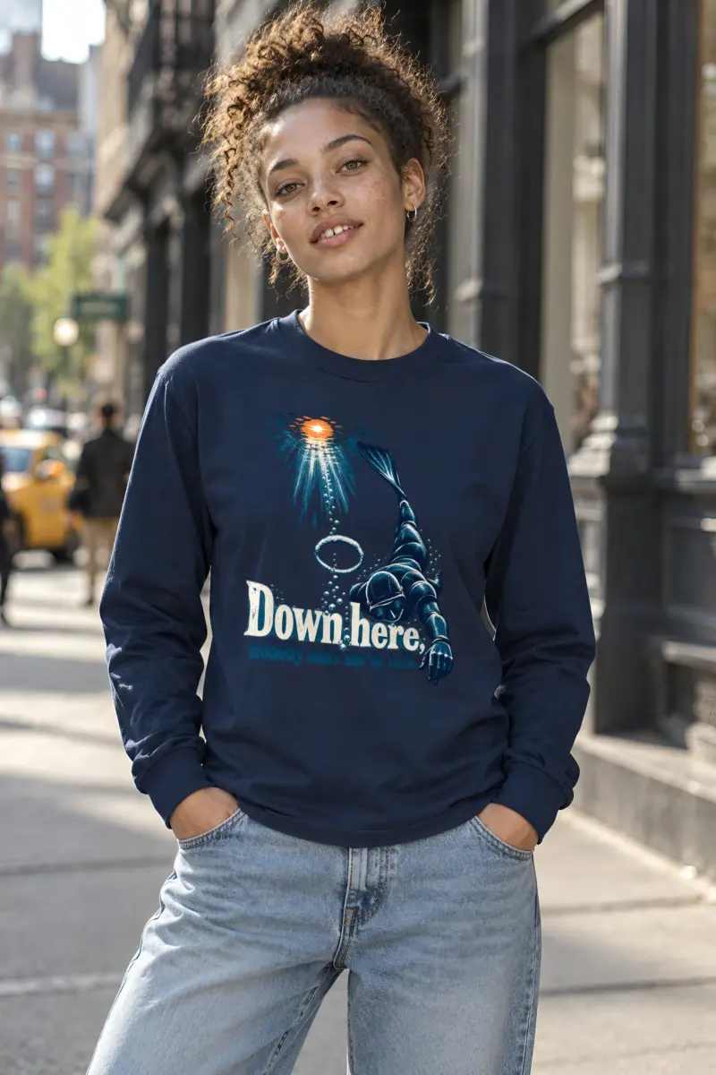 “Freediver Bubble Ring” Unisex Longsleeve T-shirt
