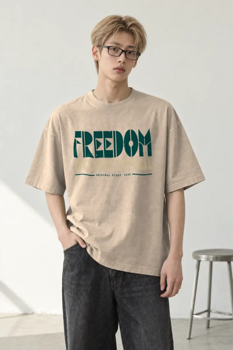 “Freedom Includes Refusal” Men’s Oversized Heavyweight Crewneck T-Shirt