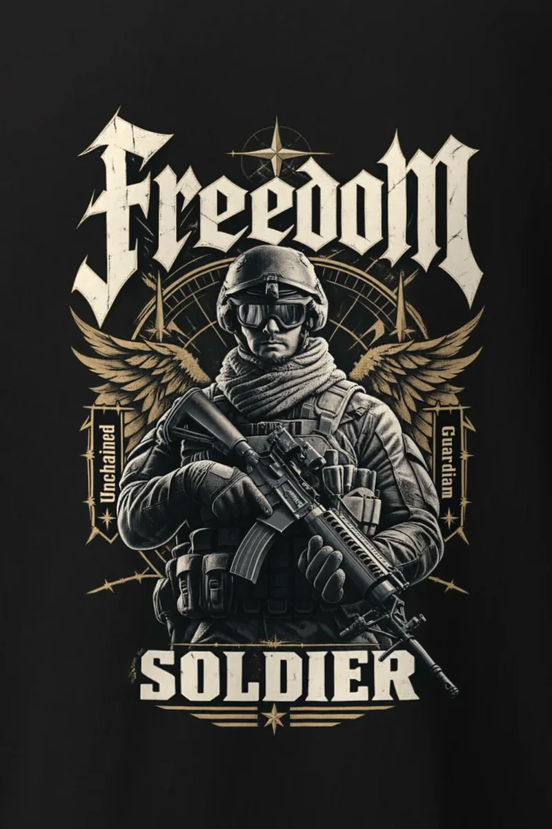"Freedom Unchained Soldier" Heavyweight Unisex Crewneck T-shirt