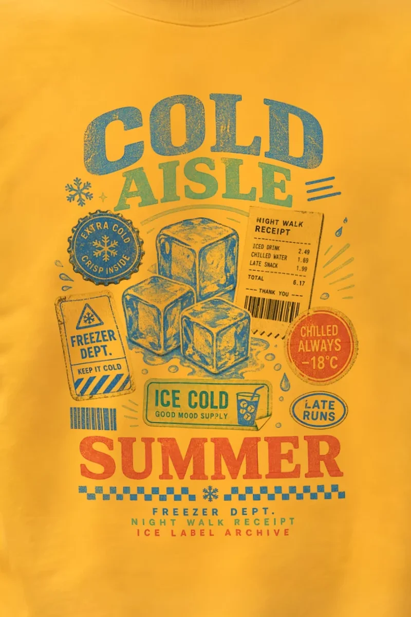 "Freezer Dept. Night Walk" 1 Crewneck Sweatshirt - the graphic up close