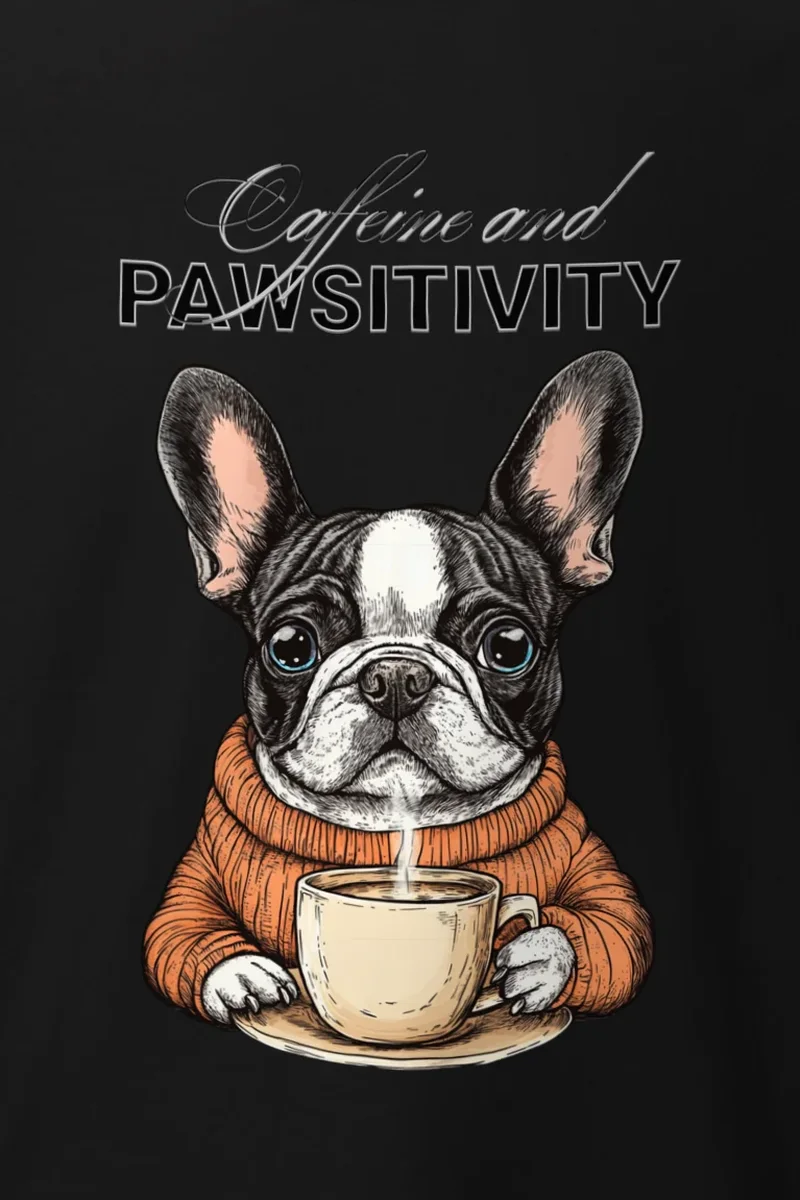 "Frenchie Coffee Cup" Heavyweight Unisex Crewneck T-shirt