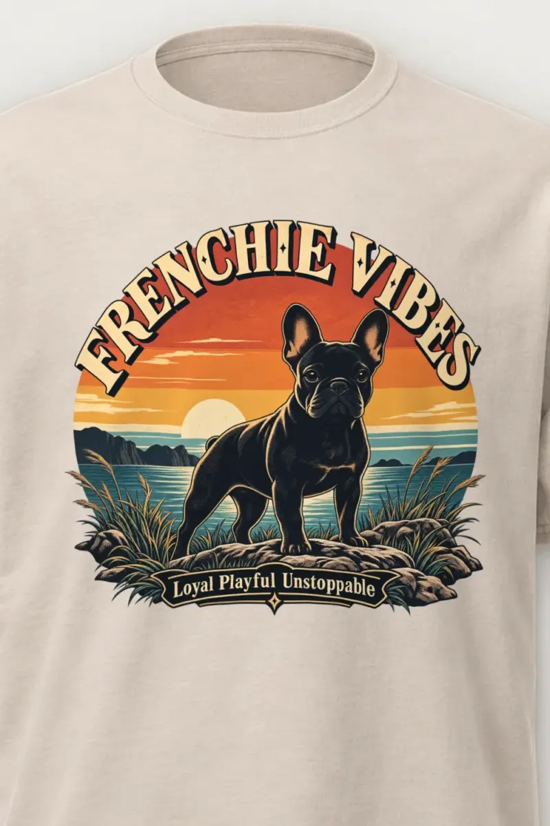 "Frenchie Vibes" Heavyweight Unisex Crewneck T-shirt