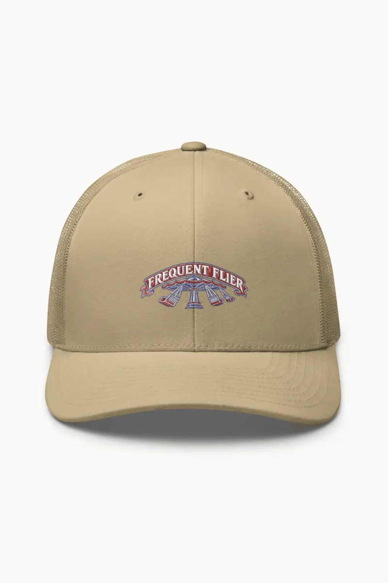 “Frequent Flier Swing Ride” Retro Trucker Cap · Embroidered