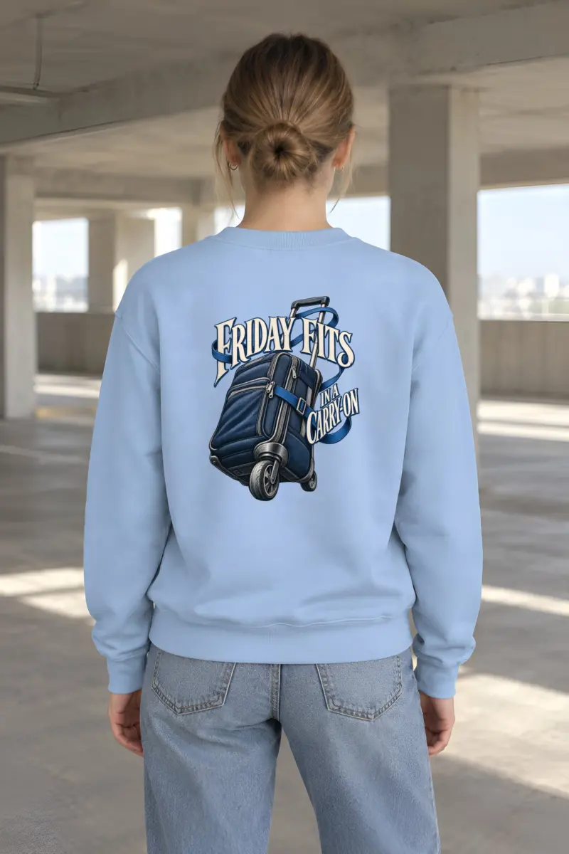 "Friday Fits in a Carry-On" Heavy Blend Unisex Crewneck Sweatshirt