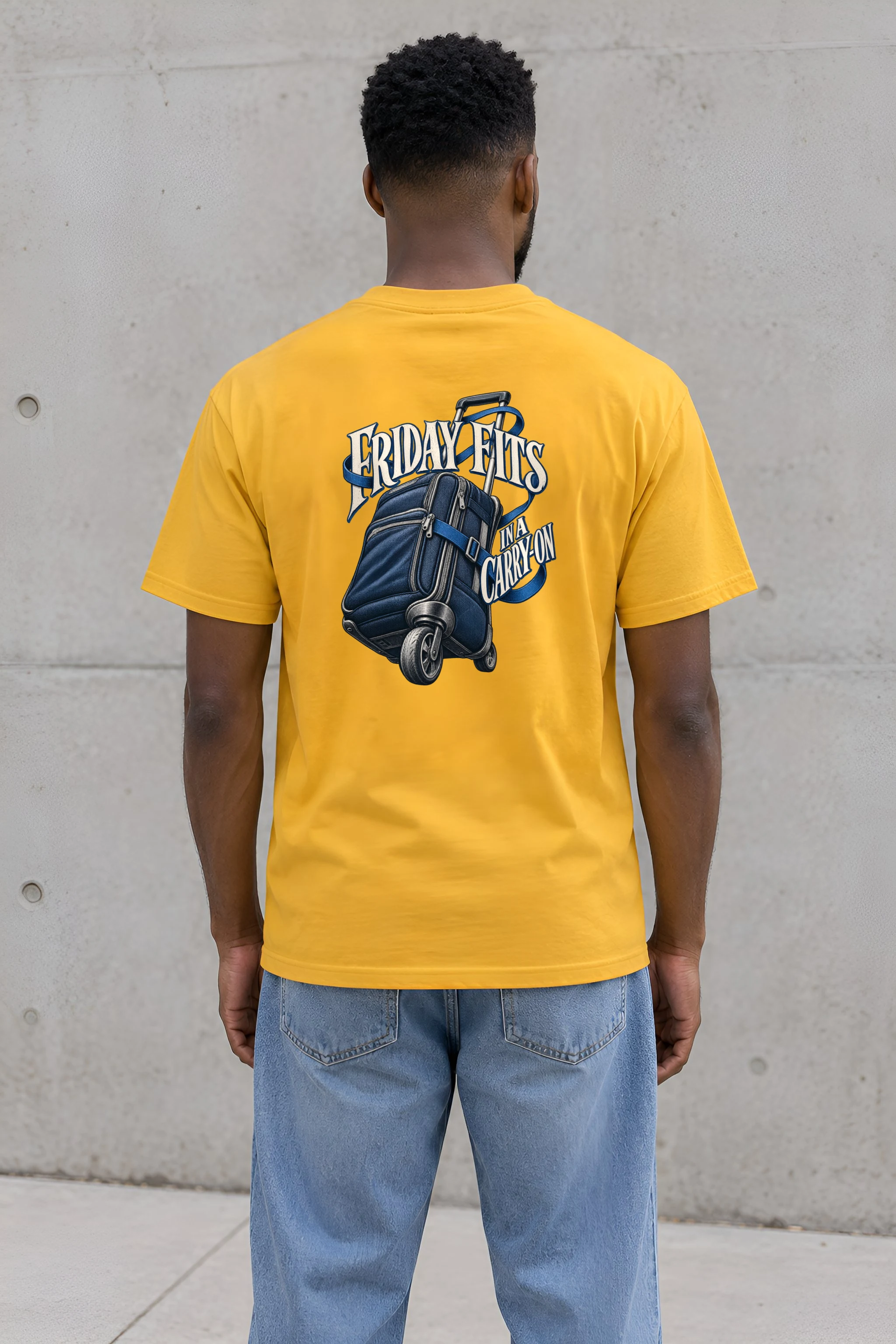 "Friday Fits in a Carry-On" Heavyweight Unisex Crewneck T-shirt