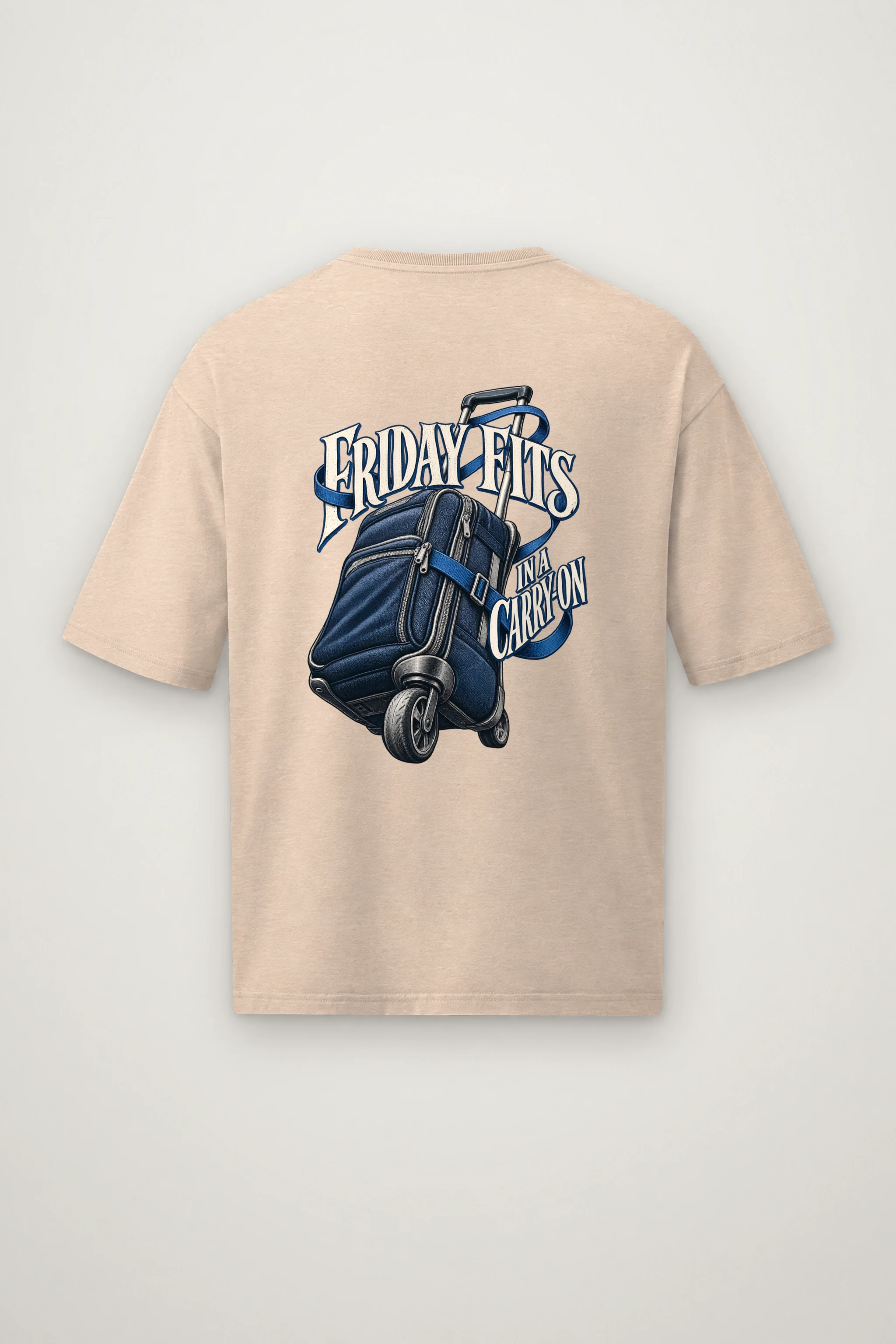 "Friday Fits in a Carry-On" Men's Oversized Heavyweight Crewneck T-Shirt