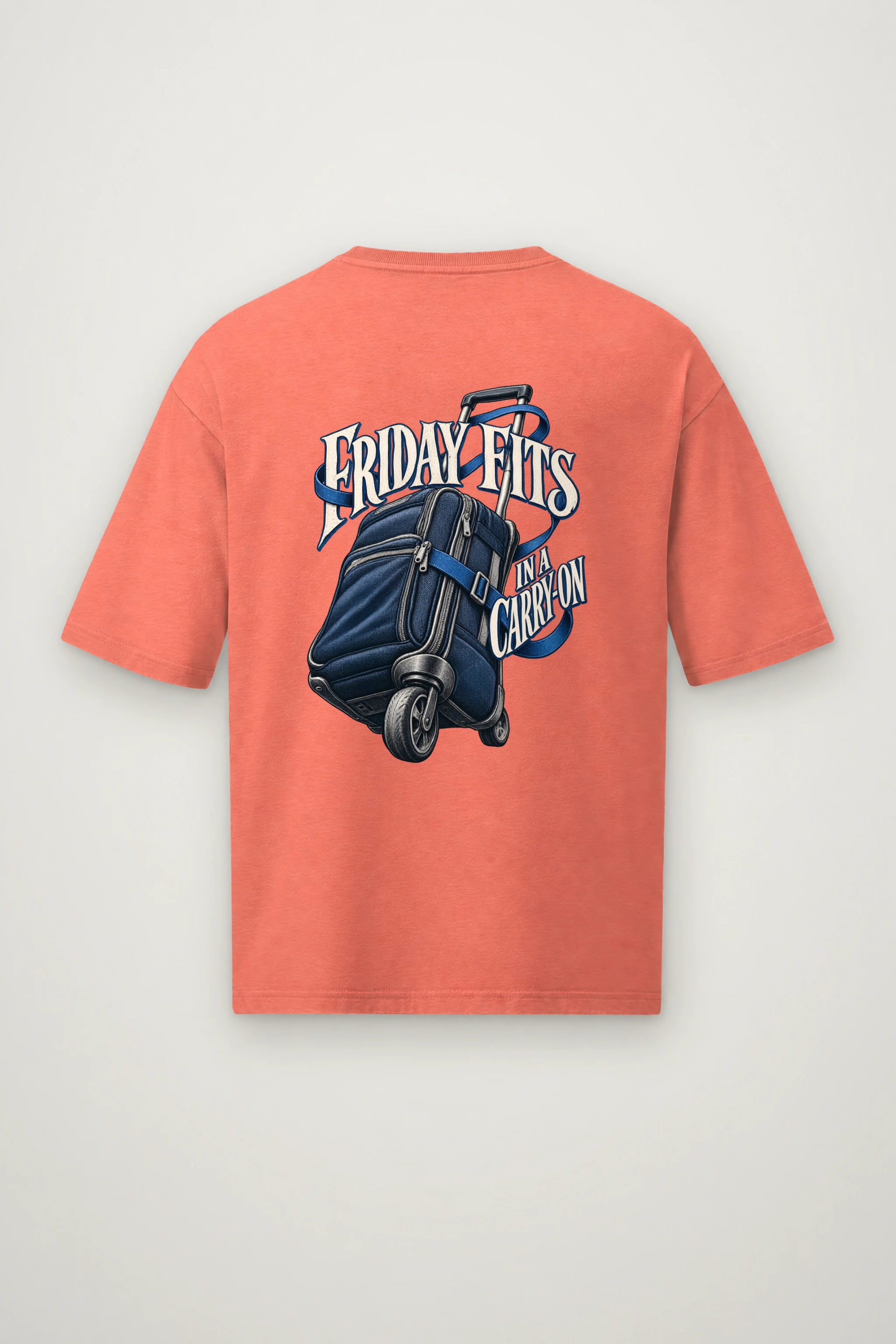"Friday Fits in a Carry-On" Men's Oversized Heavyweight Crewneck T-Shirt