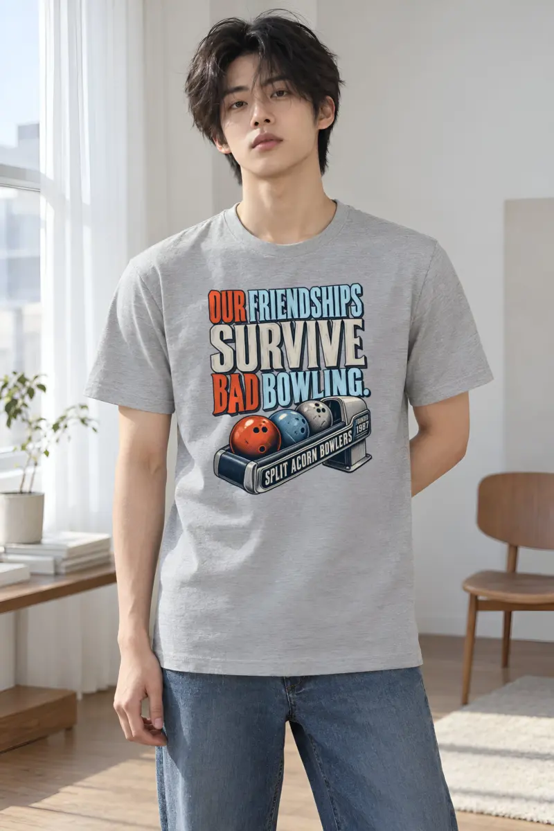 “Friendships Survive Bad Bowling” Heavyweight Unisex Crewneck T-shirt