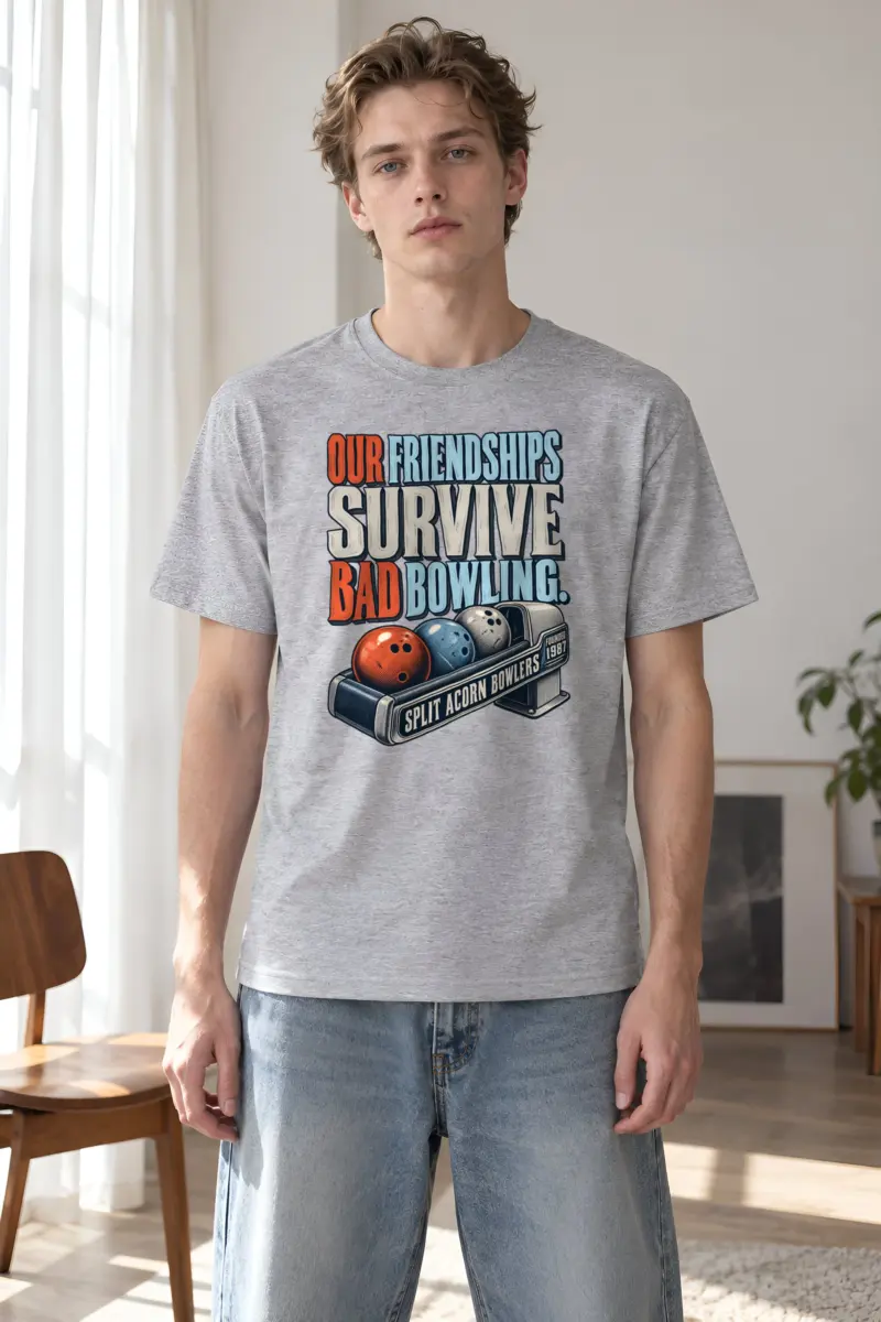 "Friendships Survive Bad Bowling" Heavyweight Unisex Crewneck T-shirt