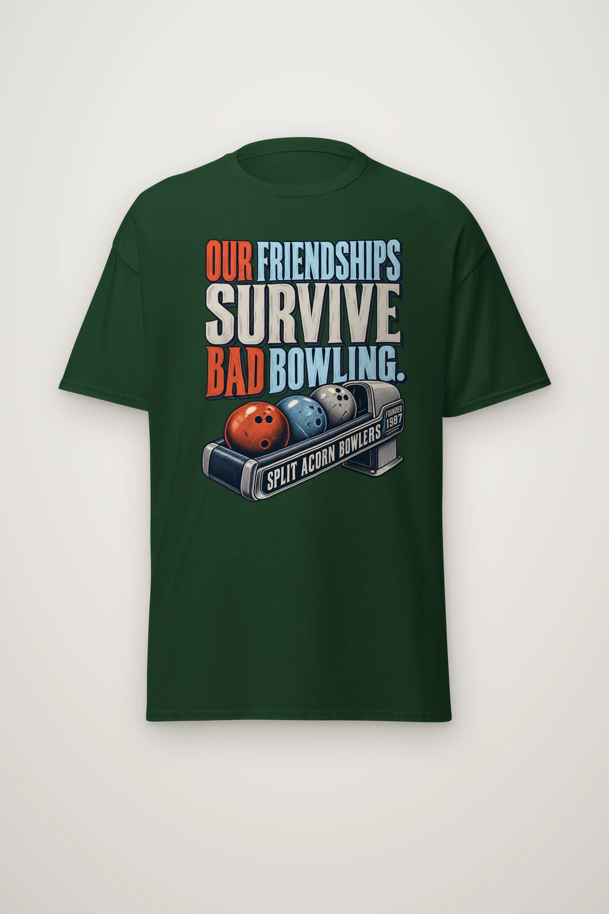 "Friendships Survive Bad Bowling" Heavyweight Unisex Crewneck T-shirt