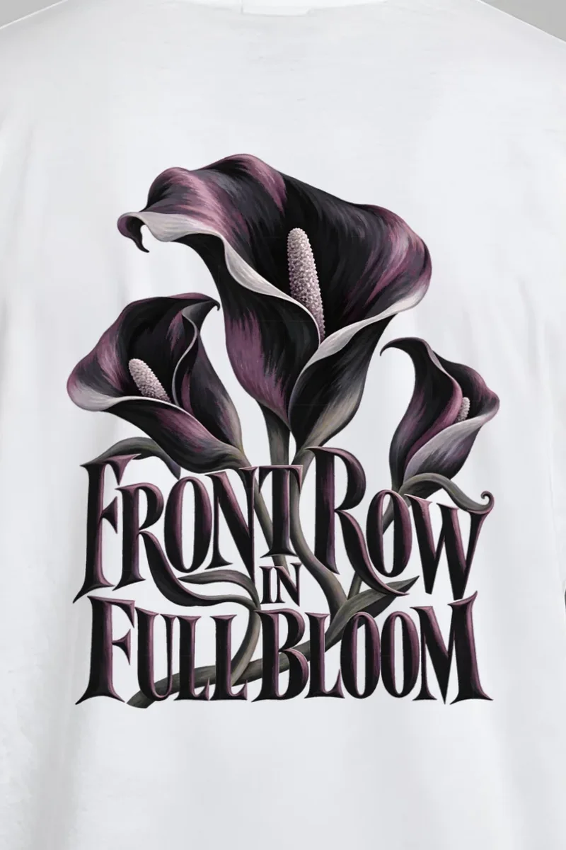 "Front Row in Full Bloom" Unisex Longsleeve T-shirt - the graphic up close