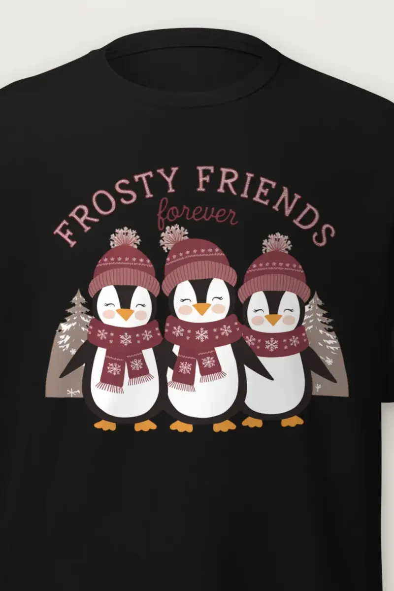 "Frosty Friends Forever" Heavyweight Unisex Crewneck T-shirt