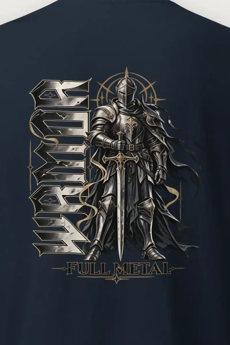 "Full Metal Knight" Heavyweight Unisex Crewneck T-shirt