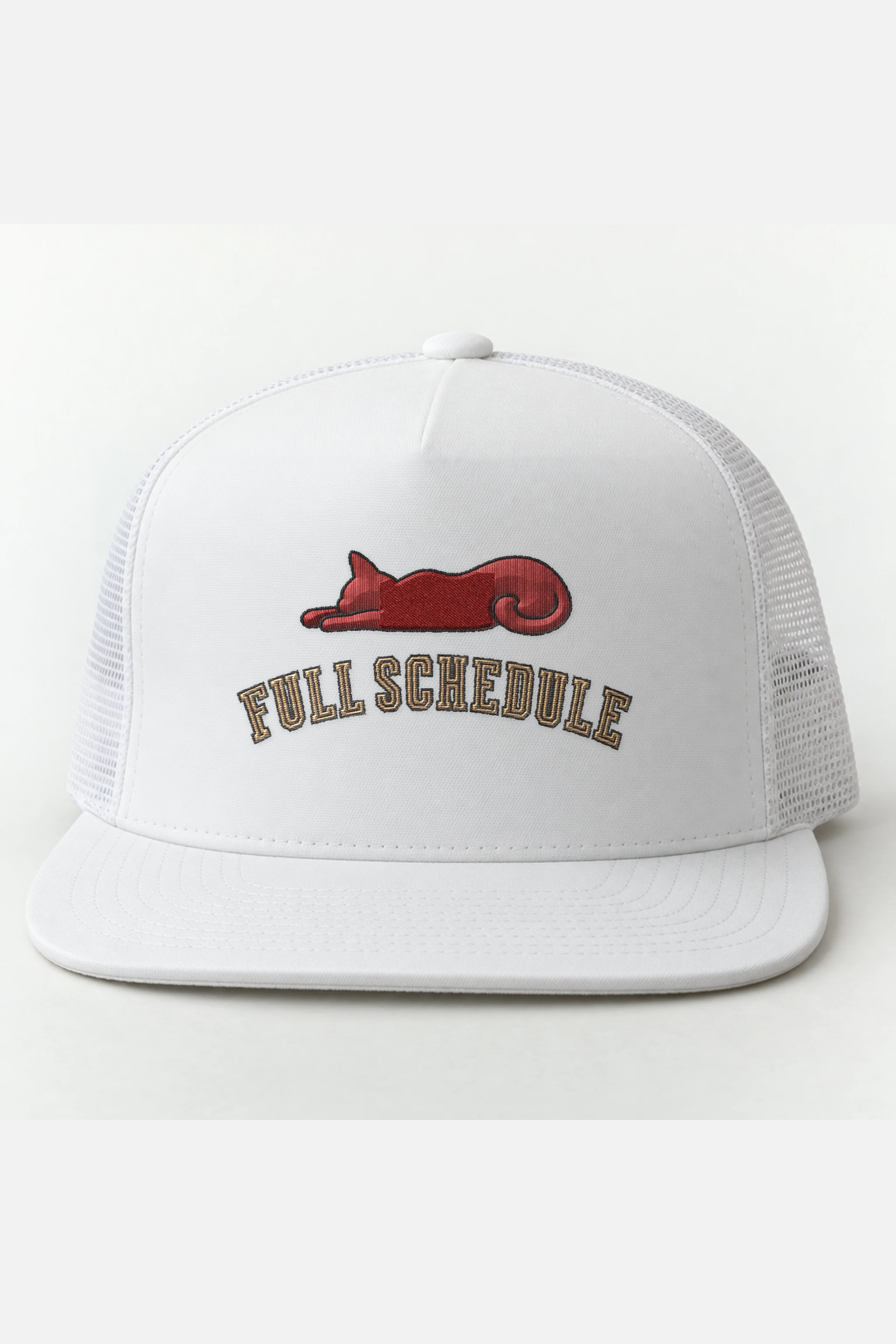 "Full Schedule" 5 Panel Trucker Cap · Embroidered