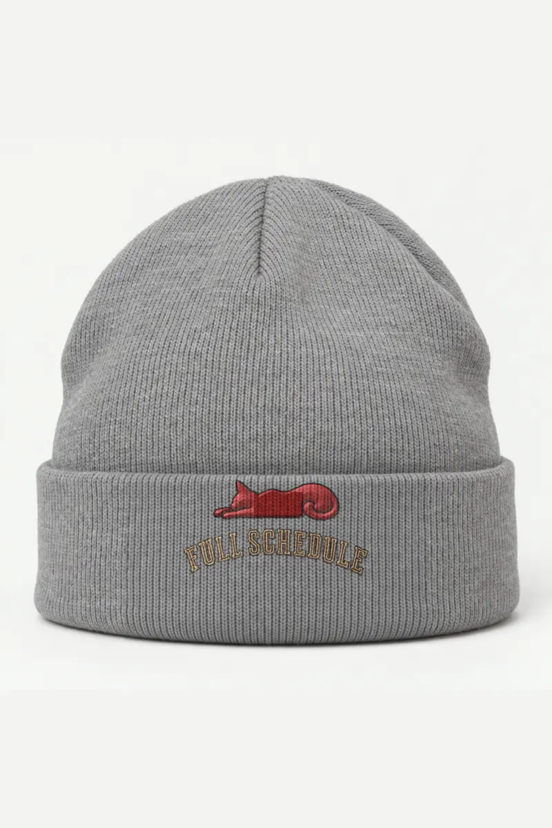 “Full Schedule” Cuffed Beanie · Embroidered