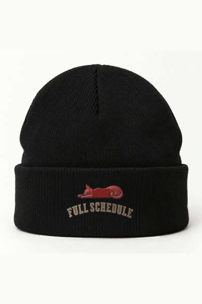 "Full Schedule" Cuffed Beanie · Embroidered