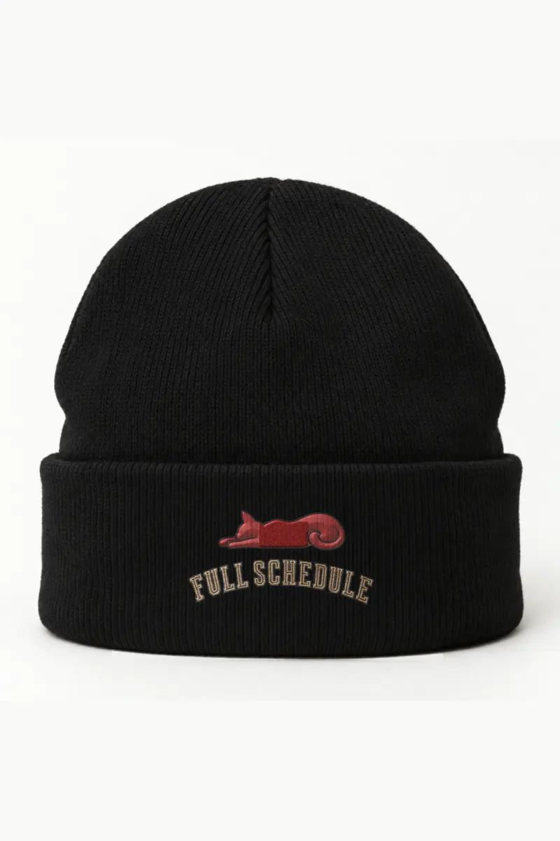 "Full Schedule" Cuffed Beanie · Embroidered