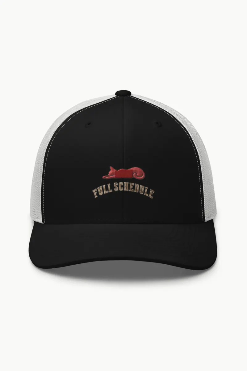 “Full Schedule” Retro Trucker Cap · Embroidered