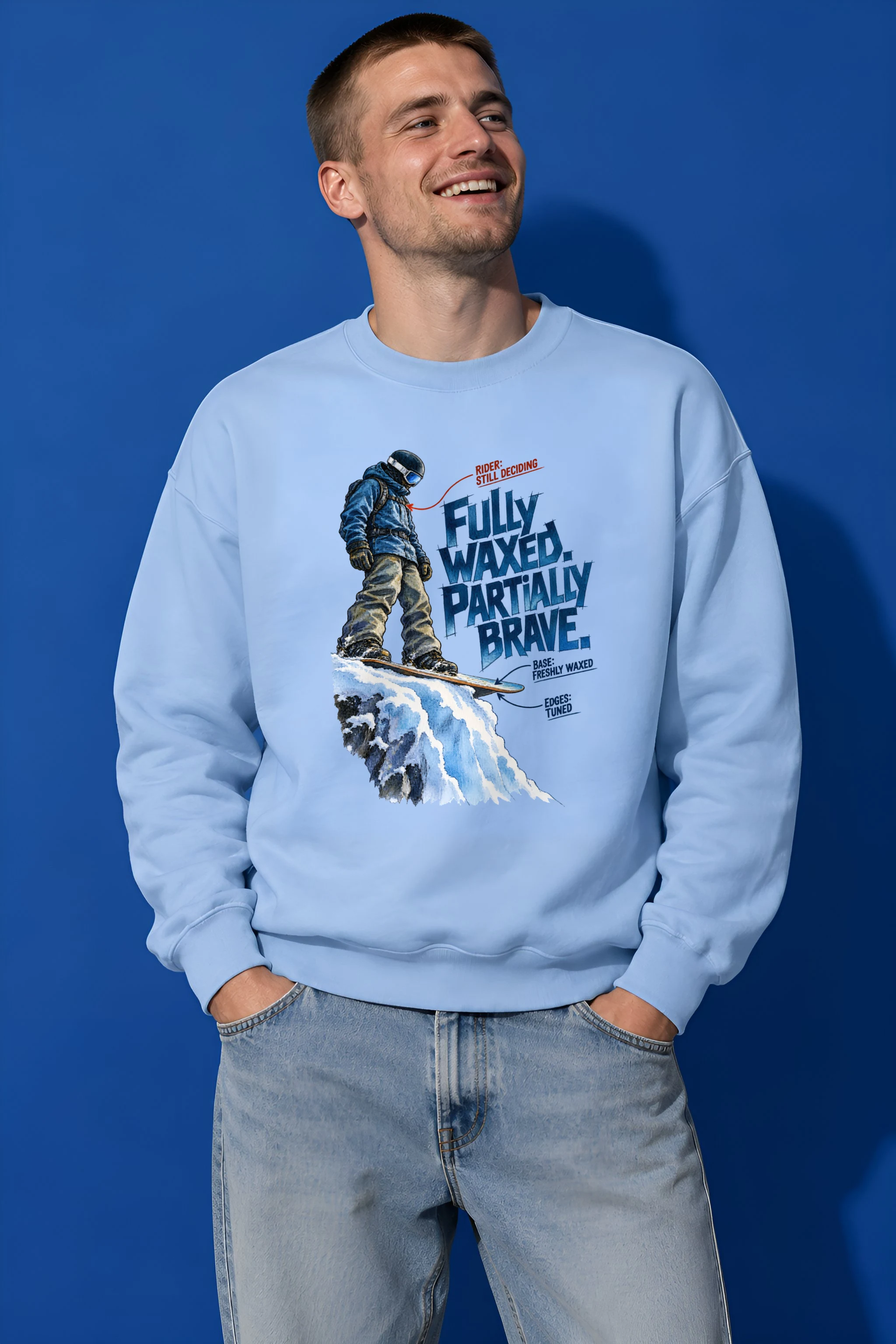 "Fully Waxed Partially Brave" Unisex Crewneck Sweatshirt