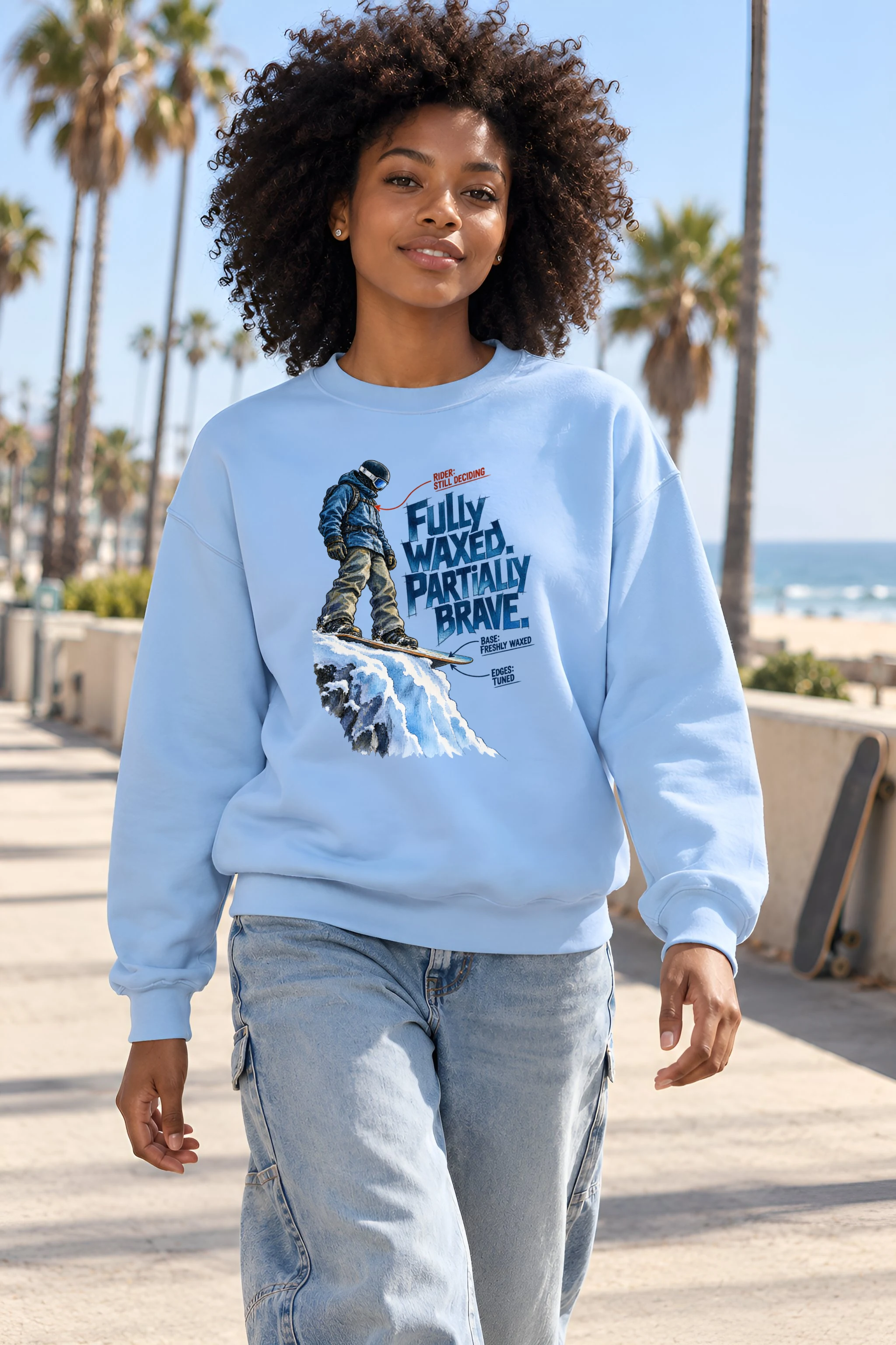 "Fully Waxed Partially Brave" Unisex Crewneck Sweatshirt