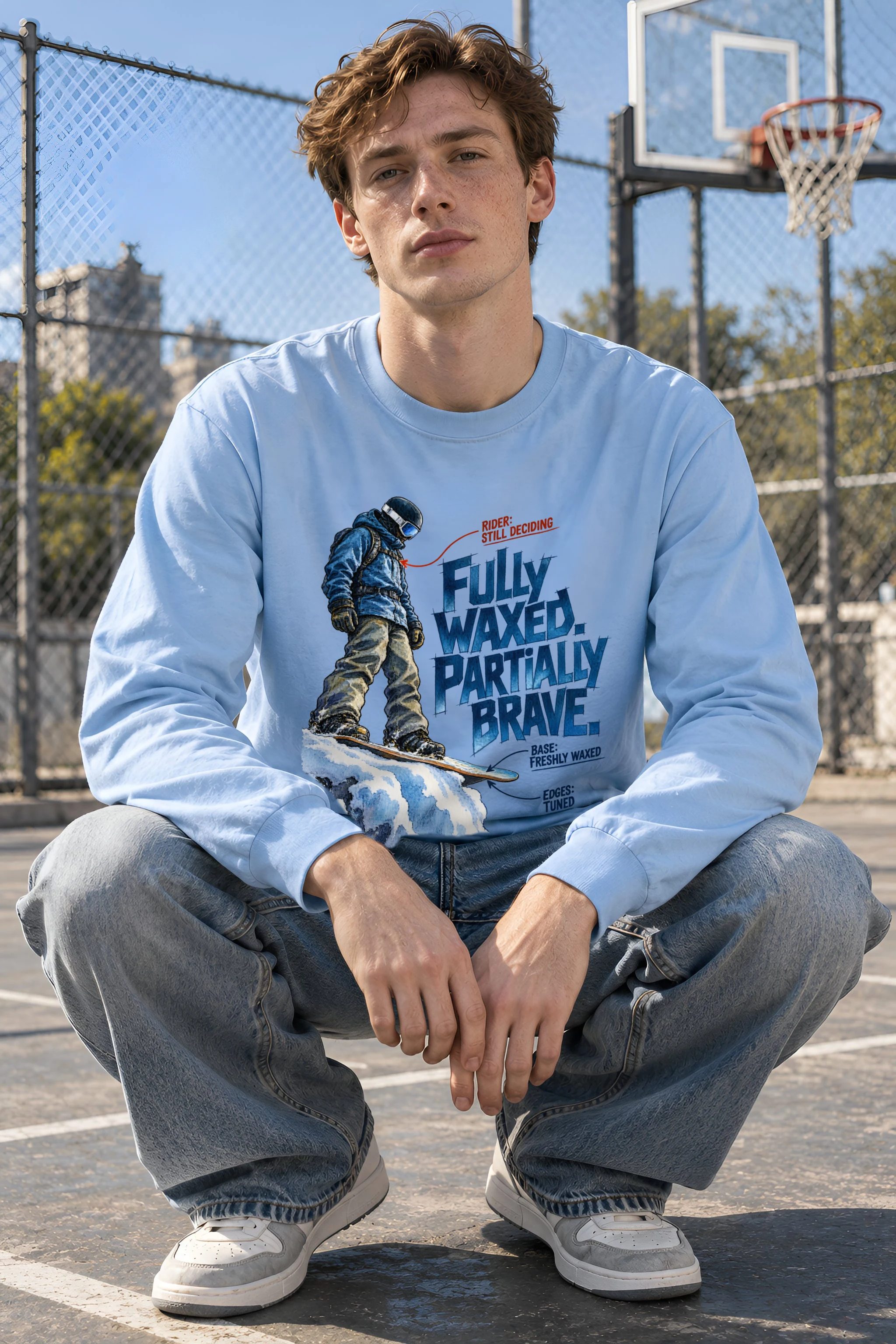 "Fully Waxed Partially Brave" Unisex Longsleeve T-shirt