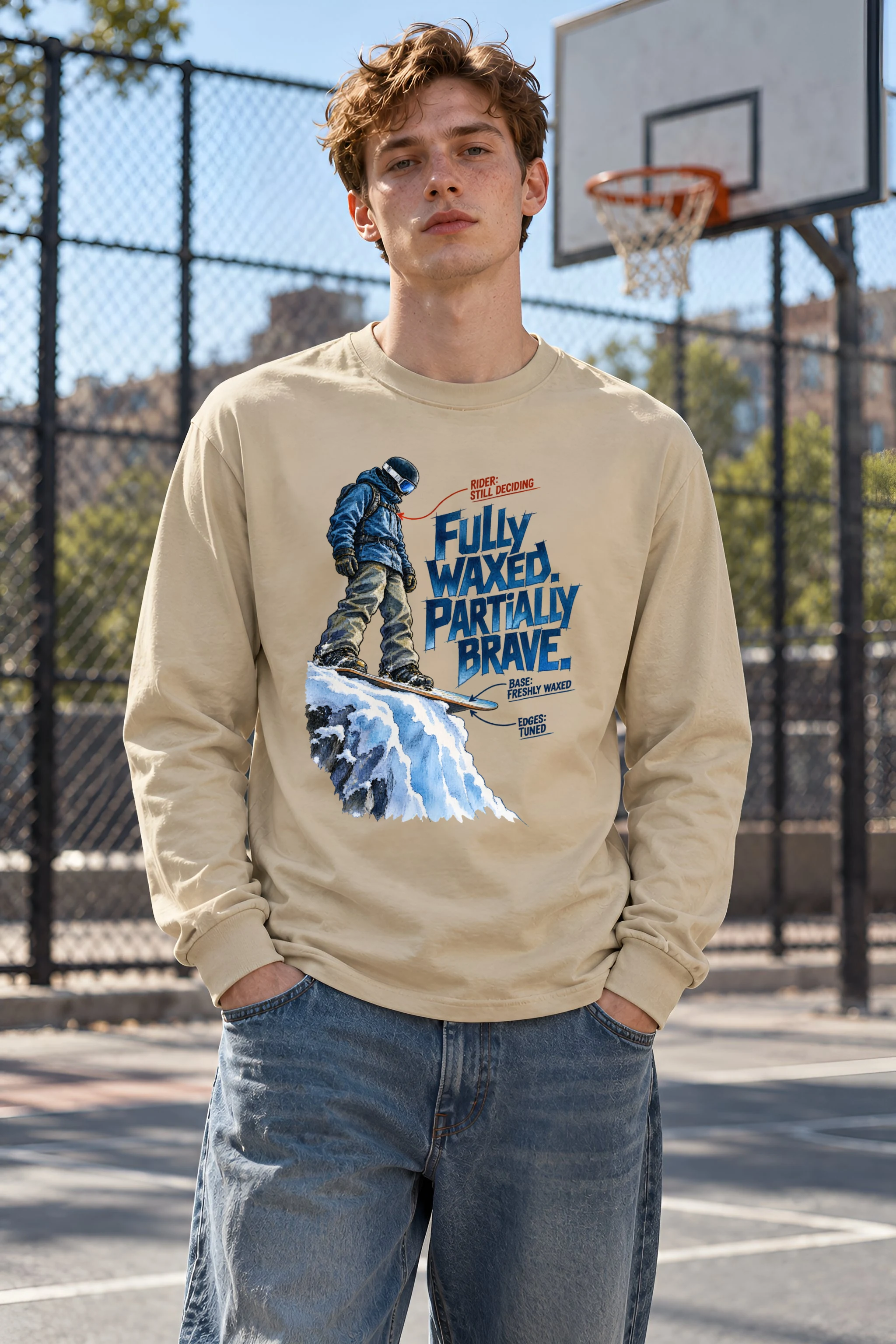"Fully Waxed Partially Brave" Unisex Longsleeve T-shirt