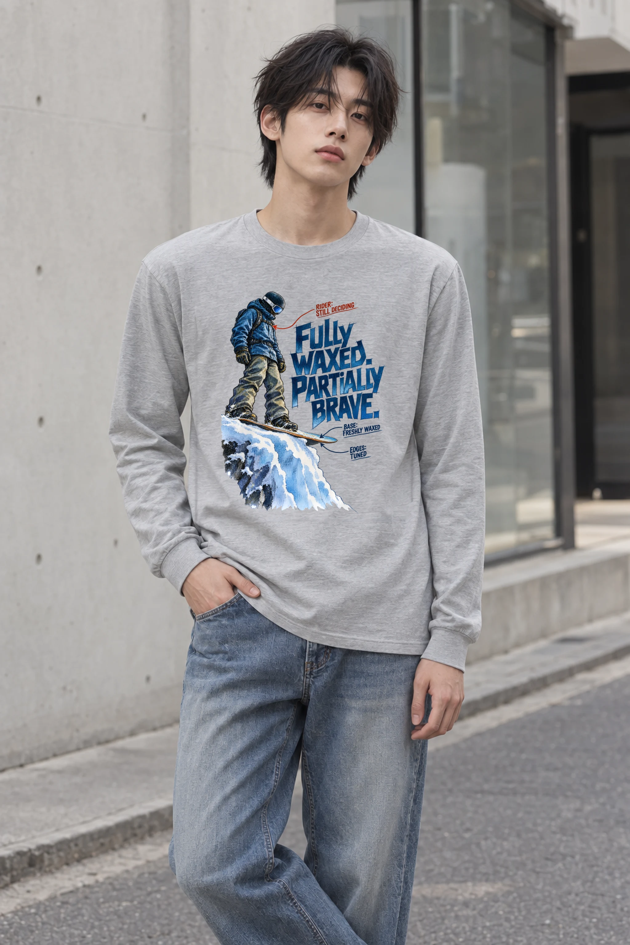 "Fully Waxed Partially Brave" Unisex Longsleeve T-shirt