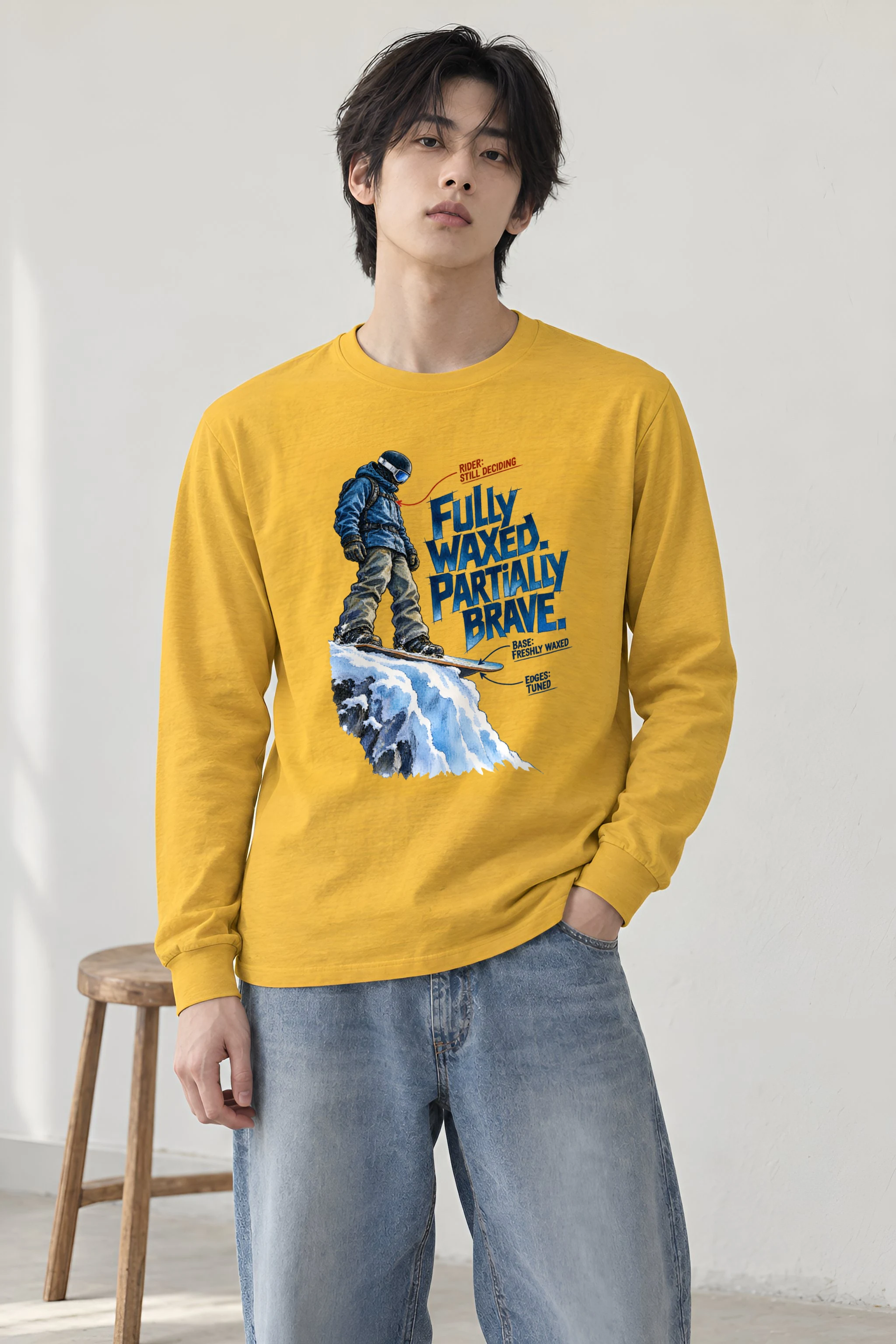 "Fully Waxed Partially Brave" Unisex Longsleeve T-shirt