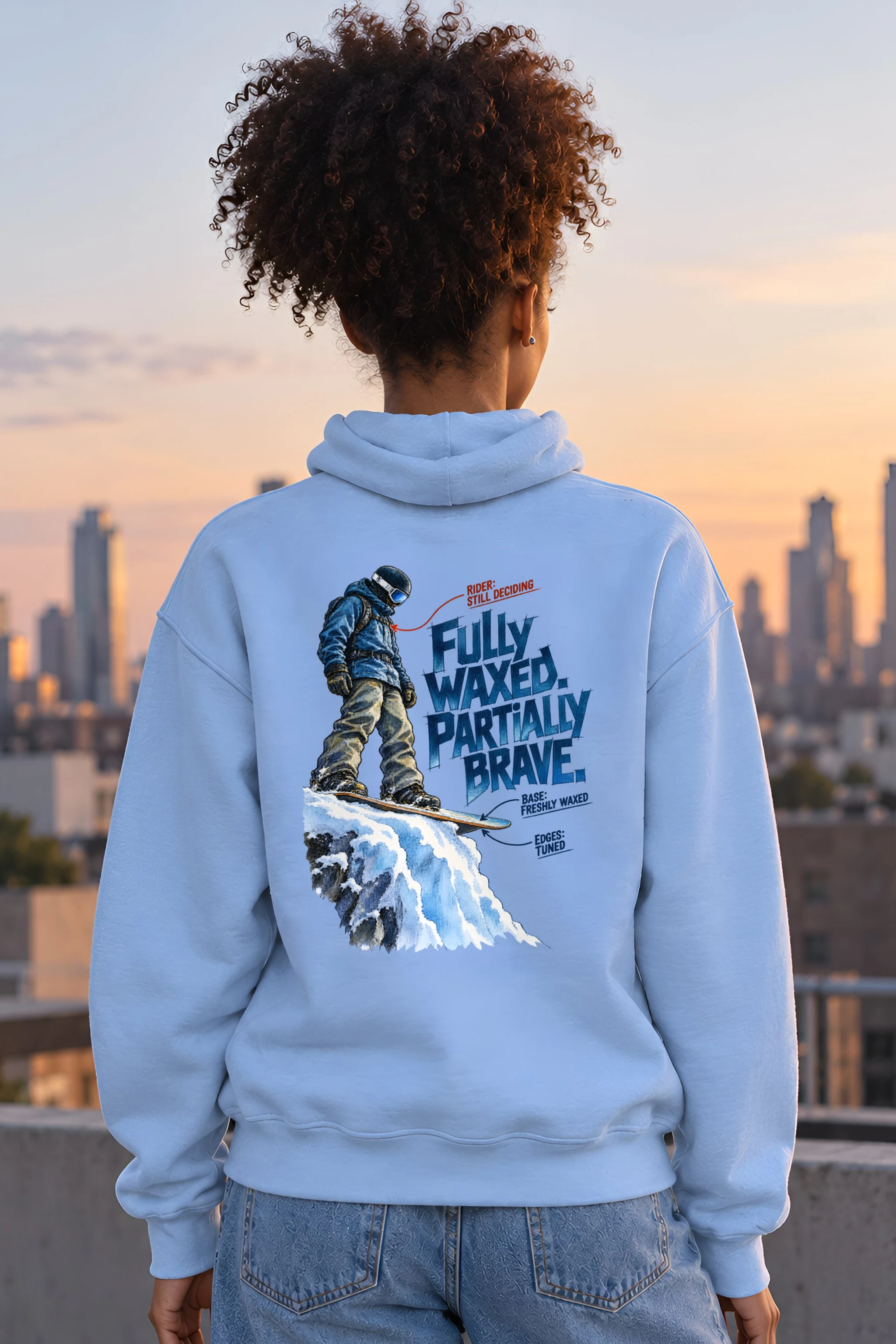 "Fully Waxed Partially Brave" Unisex Pullover Hoodie