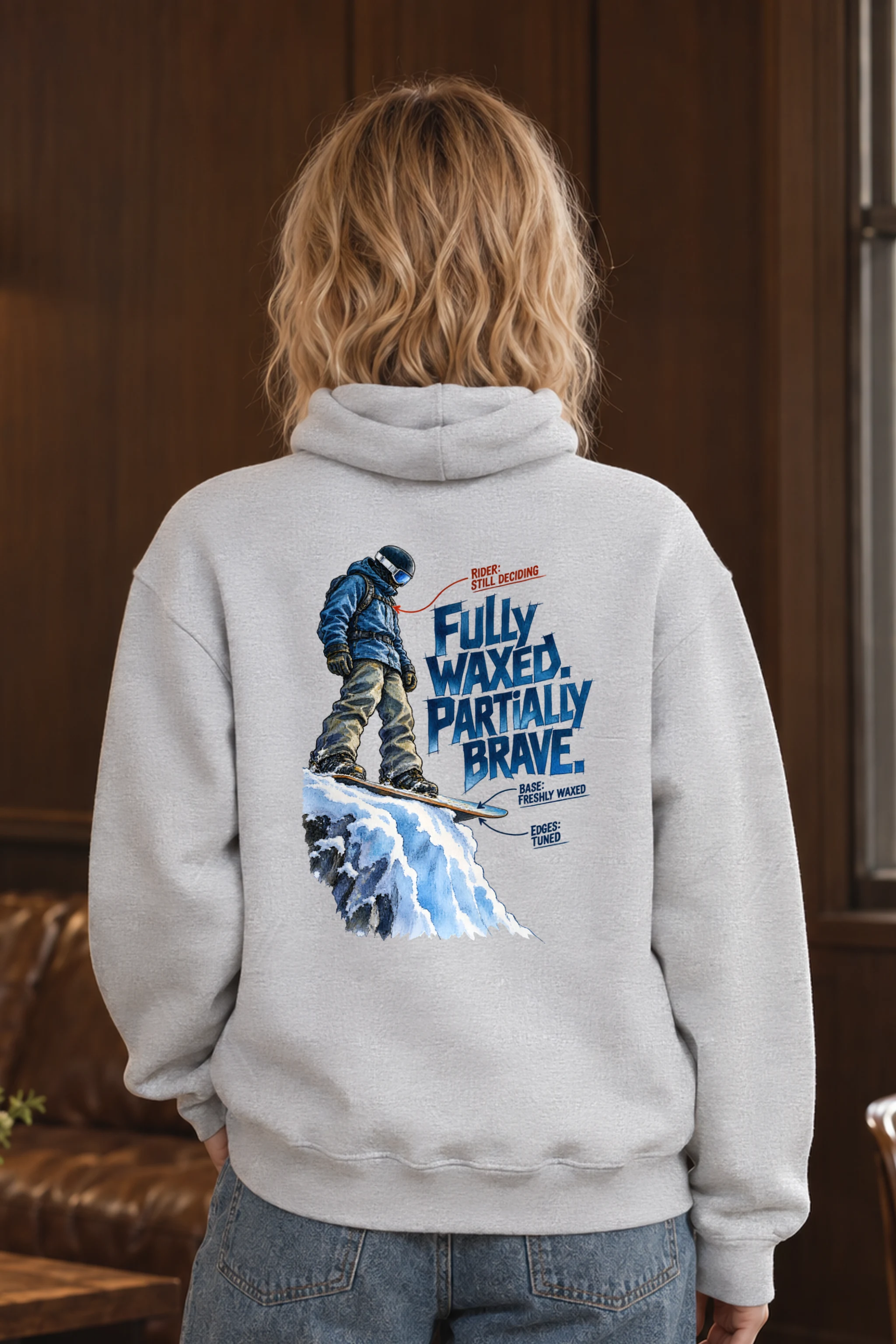 "Fully Waxed Partially Brave" Unisex Pullover Hoodie