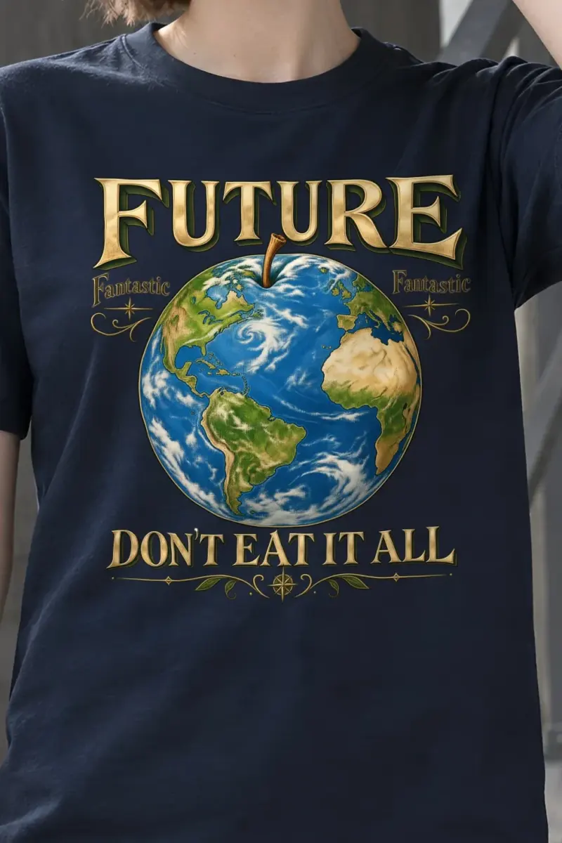 "Future Fantastic Globe" Heavyweight Unisex Crewneck T-shirt