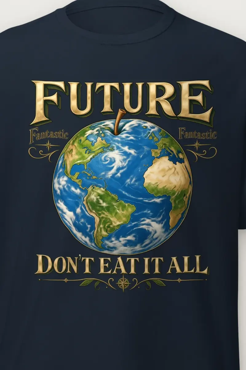 "Future Fantastic Globe" Heavyweight Unisex Crewneck T-shirt
